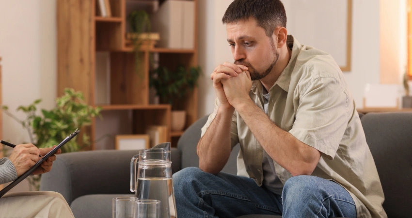 Image of a person struggling to access addiction support services