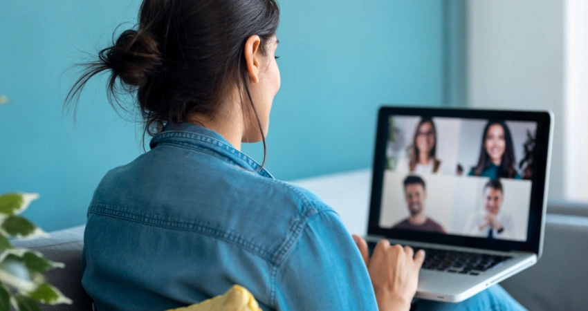 Image of a California resident in a rural area accessing online addiction recovery support groups