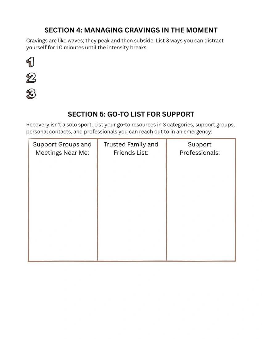 Relapse Prevention Worksheet - 3 - Shanti Recovery and Wellness