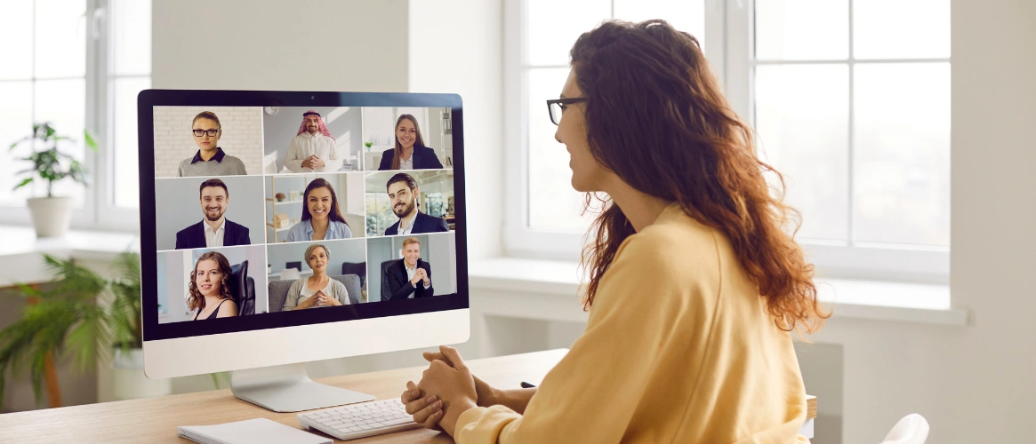 Image of women participating in a group therapy session via video call experiencing effective evidence-based virtual treatment