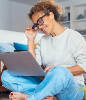 Image of a woman engaged in multiple daily sessions as part of her structured virtual intensive PHP program