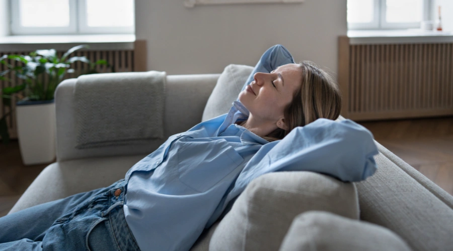 Image of a woman returning to her rural California home with a clear aftercare and recovery support plan 